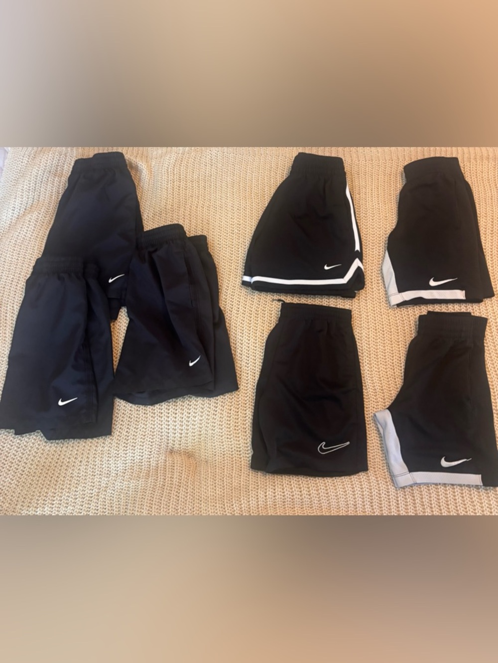 Nike Dri Fit Kids Black Athletic Shorts - Pack of 7 
Size S